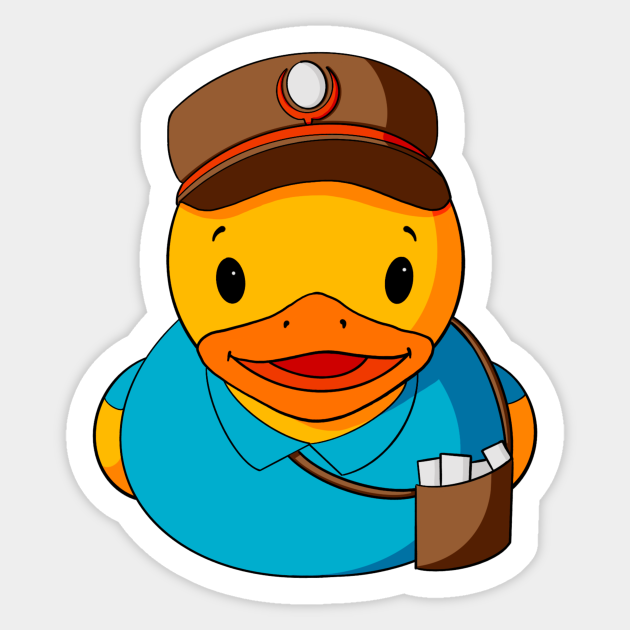 Mailman Rubber Duck - Rubber Duckie - Sticker | TeePublic
